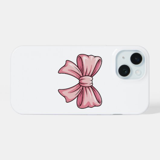 Cute Pink Bow Coquette Aesthetic iPhone Case iPhone 15 Hülle (Rückseite (Horizontal))