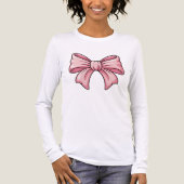 Cute Pink Bow Coquette Aesthetic Long Sleeve  Tri-Blend Shirt (Vorderseite)