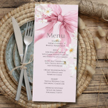 Cute Pink Bow Daisy Floral Custom Baby Shower