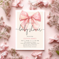 Cute Pink Bow Girl Babydusche