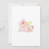 Cute Pink Bow Girl First Birthday Invitation Einladung (Rückseite)