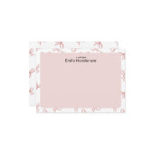 Cute Pink Bow Girly Coquette Bow Frame  Mitteilungskarte (Vorderseite/Rückseite Beispiel)