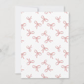 Cute Pink Bow Girly Coquette Bow Frame Mitteilungskarte (Rückseite)