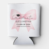 Cute Pink Bow Graduation Cap Graduate Dosenkühler (Vorderseite)