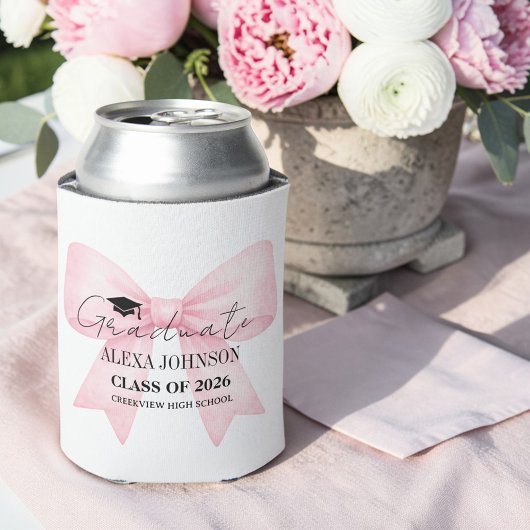 Cute Pink Bow Graduation Cap Graduate Dosenkühler