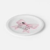 Cute Pink Bow Graduation Cap Graduate Pappteller (Schrägansicht)