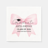 Cute Pink Bow Graduation Cap Graduate Serviette (Vorderseite)