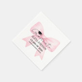 Cute Pink Bow Graduation Cap Graduate Serviette (Ecke)