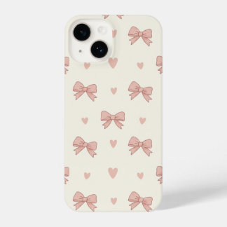 Cute Pink Bow & Heart Coquette AestheticPhone Case iPhone 14 Hülle