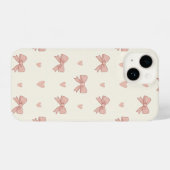 Cute Pink Bow & Heart Coquette AestheticPhone Case iPhone Hülle (Rückseite (Horizontal))