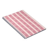 Cute Pink Bow Stripe Pattern – Girly Aesthetic Notizblock (Rechte Seite)