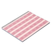 Cute Pink Bow Stripe Pattern – Girly Aesthetic Notizblock (Linke Seite)
