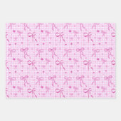 Cute Pink Bow Wrapping Paper Geschenkpapier Set (Vorderseite 2)
