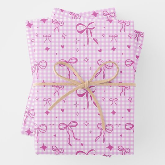 Cute Pink Bow Wrapping Paper Geschenkpapier Set (Beispiel)