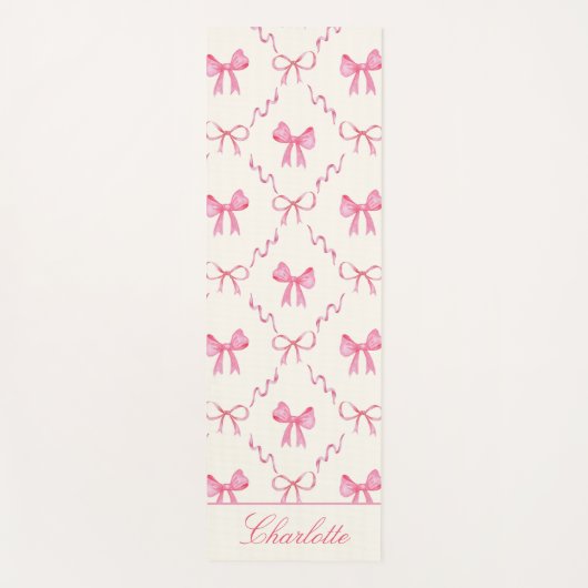 Cute Pink Bow Yogamatte (Vorderseite)
