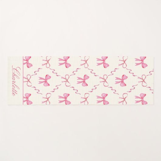 Cute Pink Bow Yogamatte (Vorderseite (Horizontal))