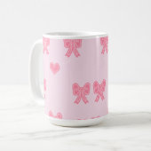 Cute Pink Bows and Hearts Coque Kaffeetasse (Vorderseite Links)