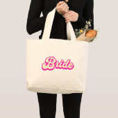 Cute Pink Bride tote bag Jumbo Stoffbeutel (Vorderseite (Produkt))