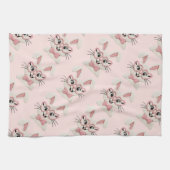 Cute Pink Bunny Heart Glasses  Geschirrtuch (Horizontal)
