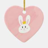 Cute Pink Bunny Heart Ornament (Vorne)