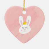 Cute Pink Bunny Heart Ornament (Hinten)