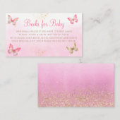 Cute Pink Butterfets Baby Shower Books for Baby Begleitkarte (Vorne/Hinten)