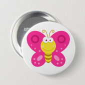 Cute Pink Butterfly Button (Vorne & Hinten)