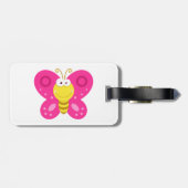 Cute Pink Butterfly Gepäckanhänger (Rückseite horizontal)