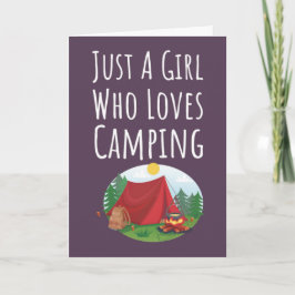 Cute Pink Camping Cards For Baby Girls Kids Camper Karte