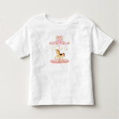 Cute pink carousel with a pony illustration kleinkind t-shirt (Vorderseite)