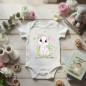 Cute pink cat baby strampler