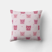 Cute Pink Cat Pattern For Cat Lover Home Decor Kissen (Rückseite)