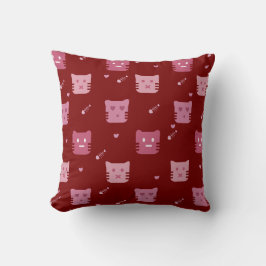 Cute Pink Cat Pattern For Cat Lover Home Decor Kissen