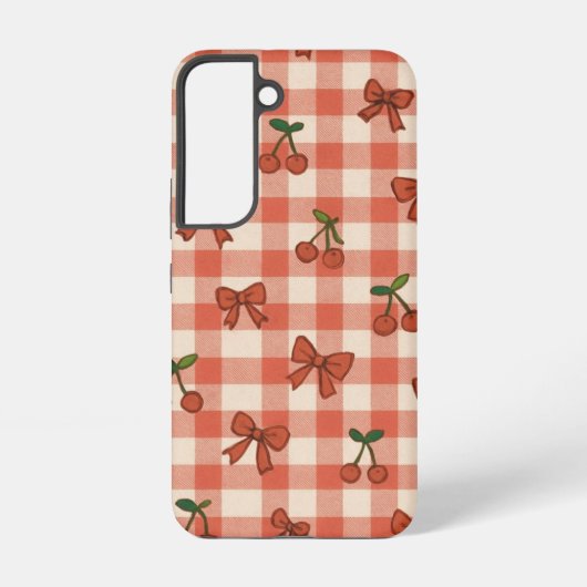 "Cute Pink Cherry Pattern Samsung Galaxy S22 Case  Samsung Galaxy Hülle (Rückseite)
