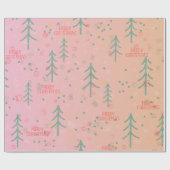 Cute Pink Christmas Geschenkpapier (Flach)