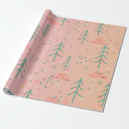 Cute Pink Christmas Geschenkpapier