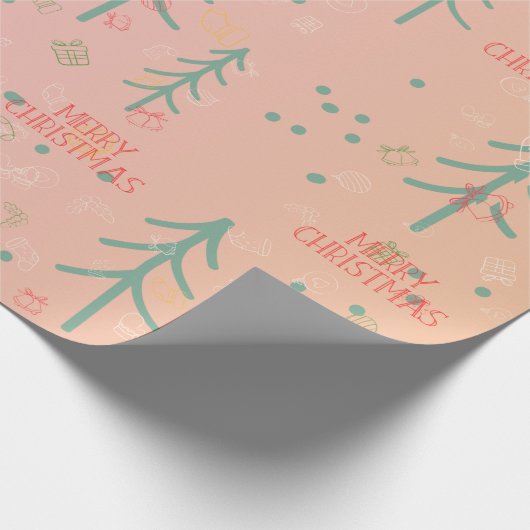 Cute Pink Christmas Geschenkpapier (Ecke)