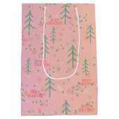 Cute Pink Christmas Mittlere Geschenktüte (Rückseite)