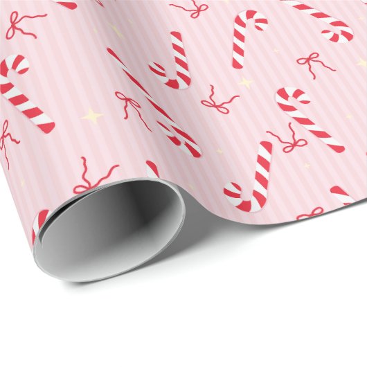 Cute Pink Christmas pattern - Candy Cane- Seamless Geschenkpapier (Rolleneckpunkt)