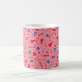 “Cute Pink Christmas Pattern Mug – Festive Holiday Kaffeetasse (Mittel)