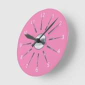 Cute Pink Clock Runde Wanduhr (Winkel)