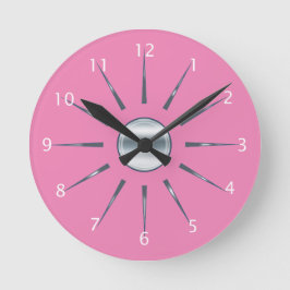 Cute Pink Clock Runde Wanduhr