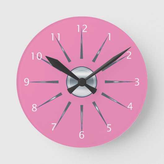 Cute Pink Clock Runde Wanduhr (Vorderseite)