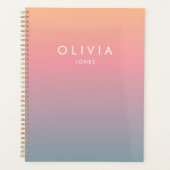 Cute Pink Colorful Ombre Personalized Name Planer (Vorderseite)