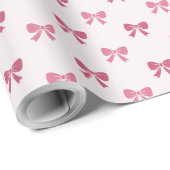Cute Pink Coquette Bow Birthday Party Geschenkpapier (Rolleneckpunkt)