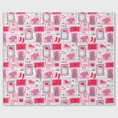 Cute Pink Coquette Frames Pattern Christmas Geschenkpapier (Flach)
