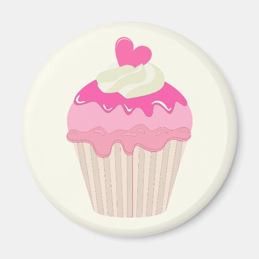 Cute Pink Cupcake Magnet (Vorne)