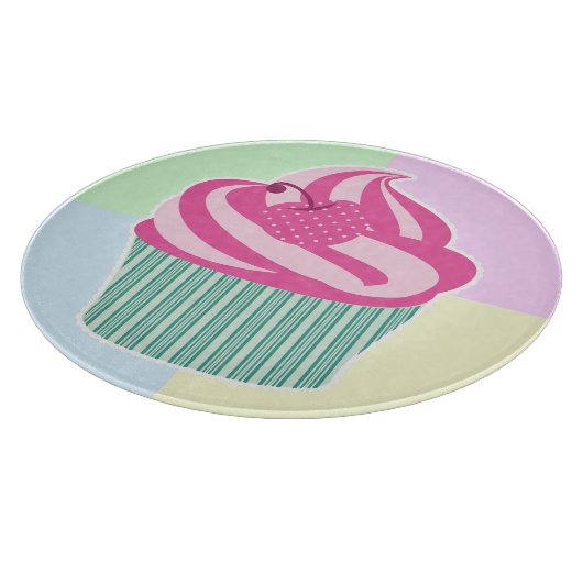 Cute Pink Cupcake Pastel Colors Schneidebrett (Ecke)
