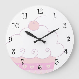 Cute Pink Cupcake Wall Clock Große Wanduhr