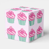 Cute Pink Cupcakes Pattern Pastel Pink Geschenkschachtel (Rückseite)